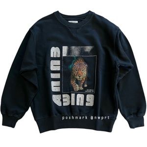 Anine Bing | Tops | Anine Bing Wild Cat Sweatshirt Black Xs Leopard Wildcat  Tiger | Poshmark